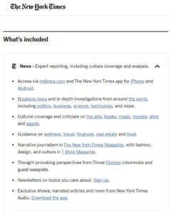 New York Times bundling example
